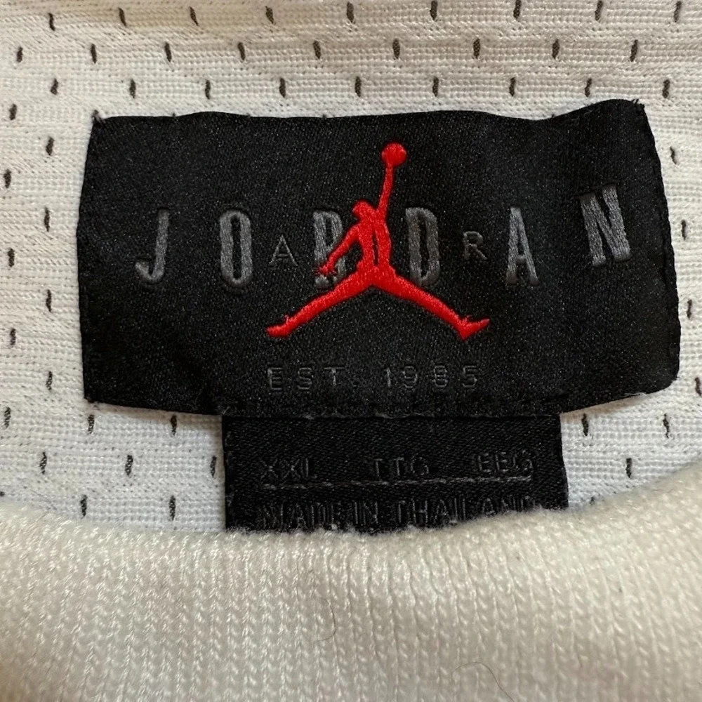 Nike Air Jordan Jersey Mens 2XL White Upside Down Mesh Basketball‎ Sleeveless